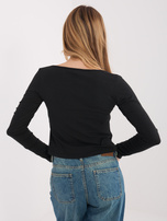Czarna krótki longsleeve basic z bawełny 