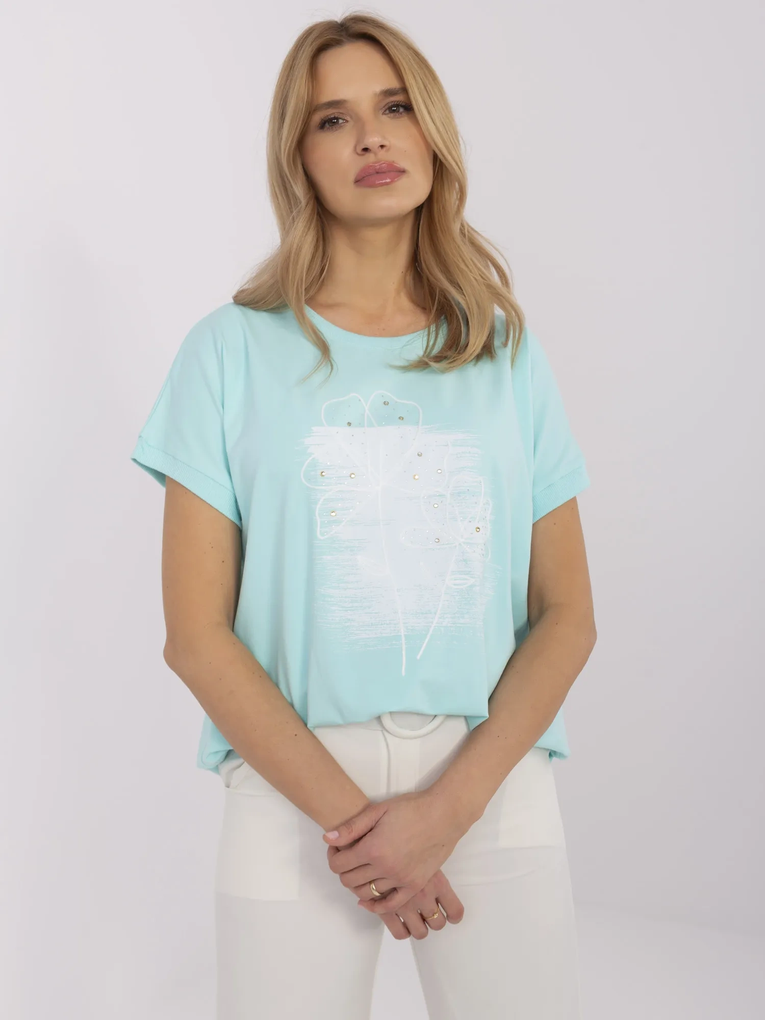 Hurt Mint casual women's blouse with embroidery.