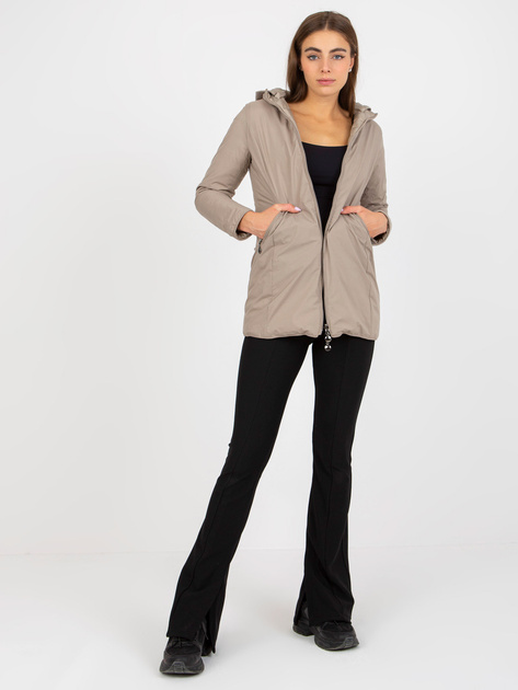 Hurt Ciemnobeżowa dwustronna kurtka przejściowa z pikowaniem