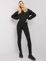 Czarne bawełniane legginsy z lampasami Jasmine RUE PARIS 