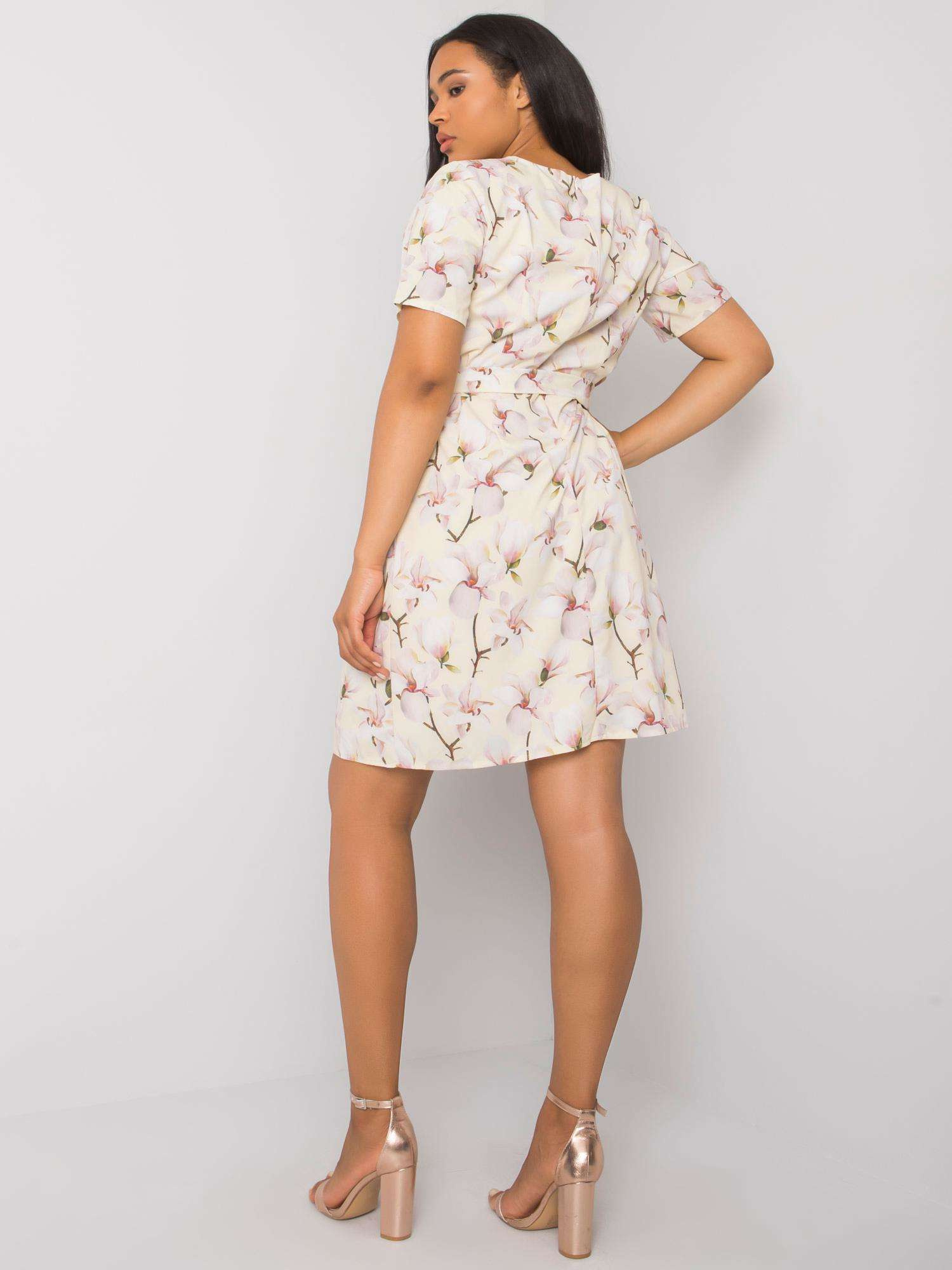 Żółta wzorzysta sukienka plus size Celene 