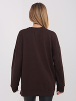 Chocolate sweatshirt with a longer back RUE PARIS.