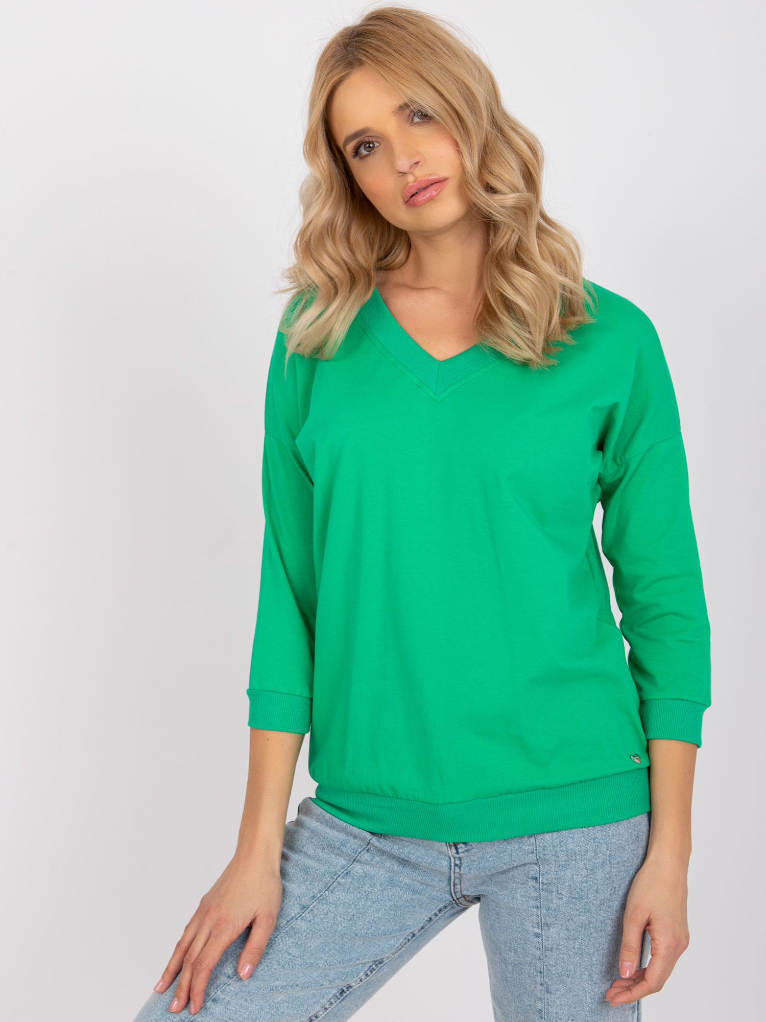 Green blouse basic Oliwia