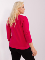 Hurt Fuksjowa bluzka plus size z dekoltem w serek