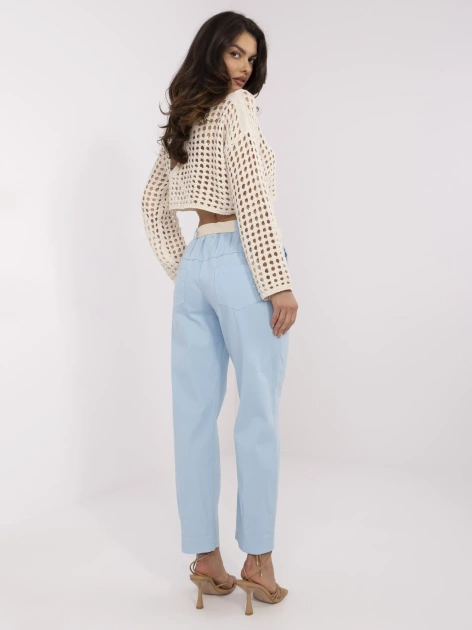 Hurtownia Jasnoniebieskie damskie spodnie typu marchewki