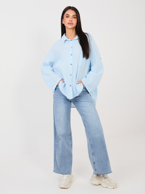 Jasnoniebieska bawełniana koszula z kieszenią