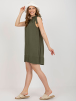 Khaki viscose dress for summer OCH BELLA wholesale.
