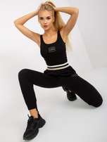 Czarne spodnie dresowe z kieszeniami OCH BELLA