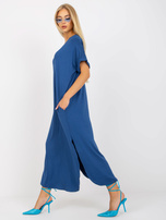 Ciemnoniebieska sukienka oversize z bawełny OCH BELLA 