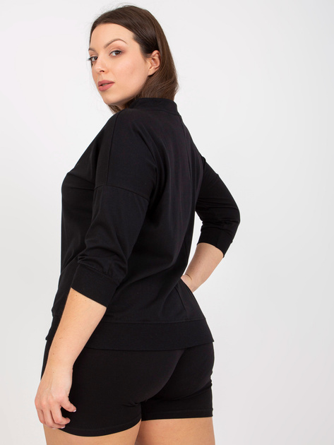 Czarna codzienna bluzka plus size z nadrukiem