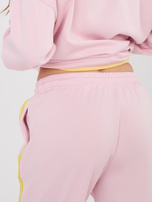 Pastelowy różowy komplet z bluzą oversize RUE PARIS 