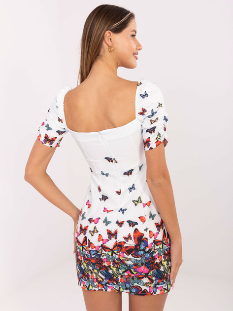 Biała mini sukienka z printem