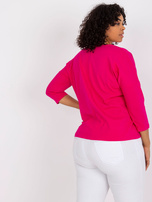 Fuksjowa bluzka plus size z printem Vickey 