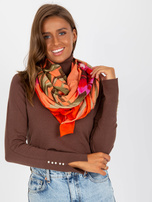 Hurt Pomarańczowa bawełniana chusta z nadrukiem