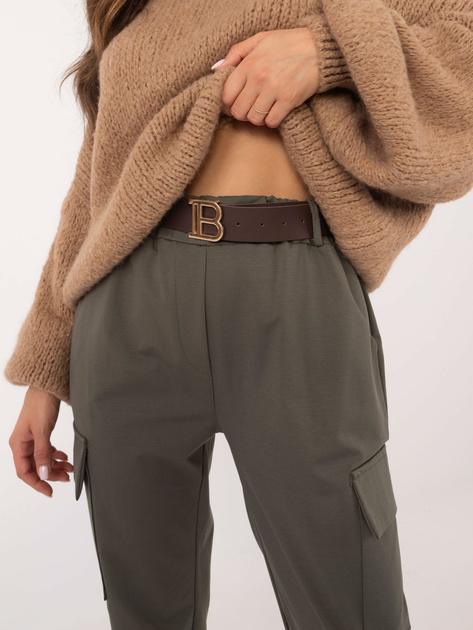 Hurt Khaki damskie spodnie cargo z paskiem OCH BELLA