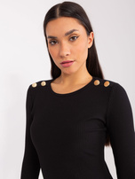 Hurt BASIC FEEL GOOD Czarna dopasowana sukienka w prążek