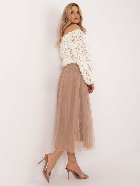 Hurtownia Camelowa midi spódnica z tiulem