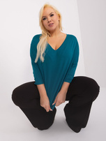 Hurt Morska damska bluzka plus size z dekoltem V 