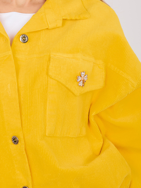 Ciemnożółta sztruksowa kurtka typu bomber RUE PARIS