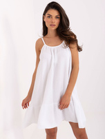 Biała muślinowa sukienka z falbaną OCH BELLA 