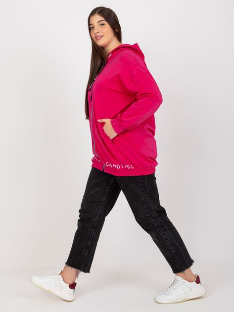 Hurtownia Fuksjowa rozpinana bluza plus size z kapturem