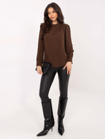 Brązowa elegancka bluzka z drapowaniem