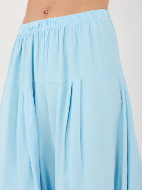Jasnoniebieskie sztruksowe spodnie z zakładkami