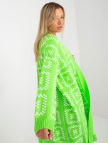 Hurtownia online Fluo zielony długi kardigan oversize RUE PARIS 
