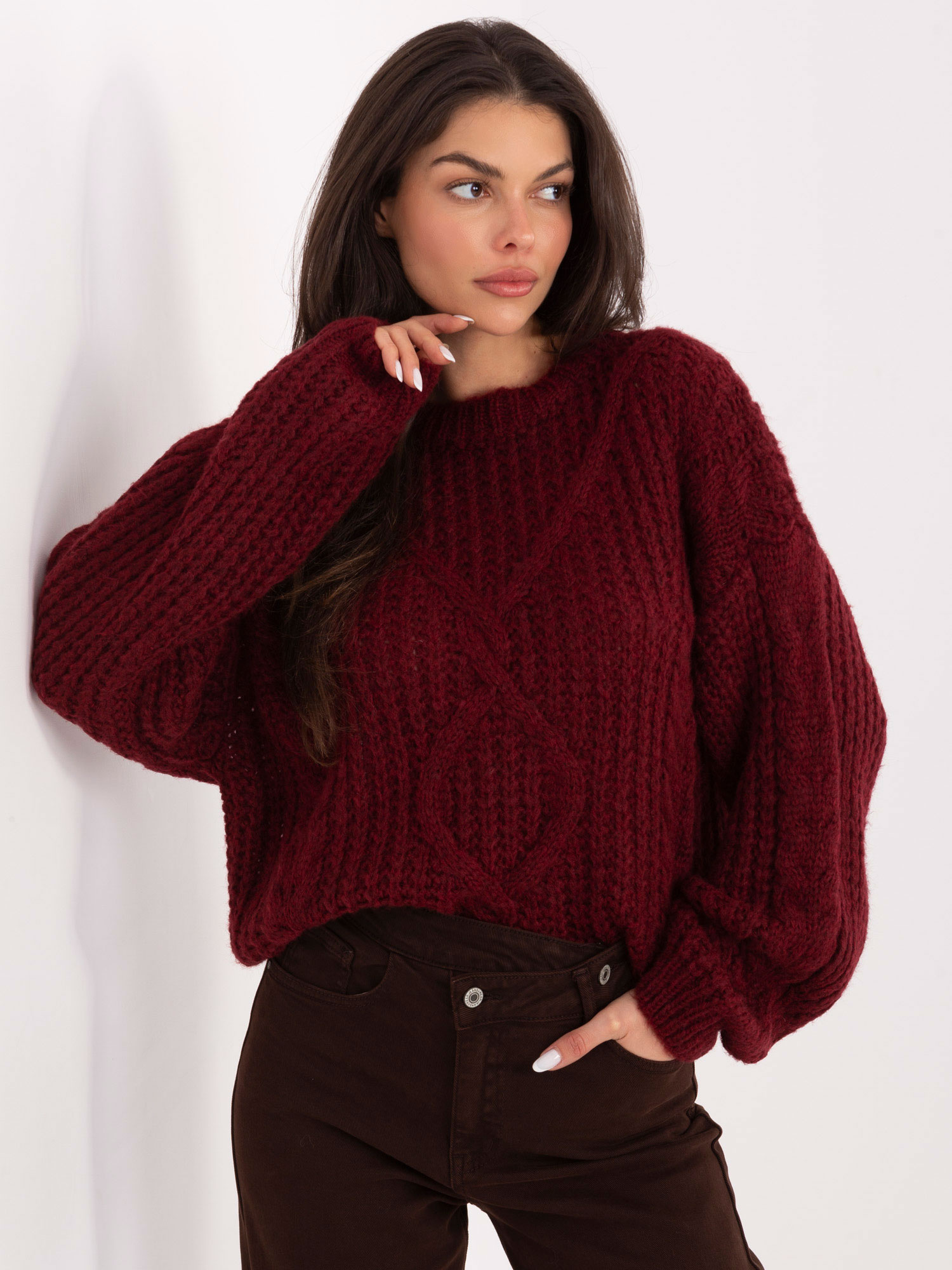 Sweter bordowy