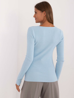 Hurtownia Jasnoniebieski dopasowany sweter klasyczny