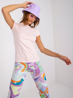Jasnoróżowy bawełniany t-shirt basic Peachy