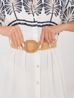 Granatowa midi koszulowa sukienka na lato