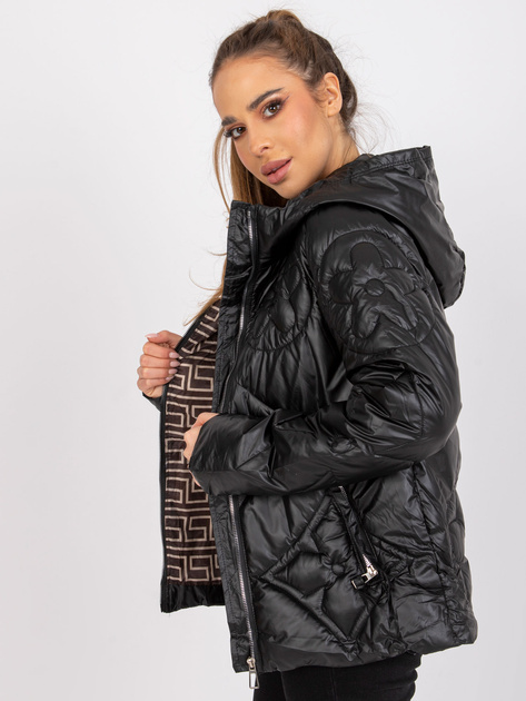 Czarna kurtka przejściowa z kapturem Hanoi