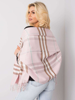 Jasnoróżowa chusta w kratę