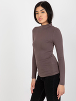 Hurt Ciemnobrązowa bluzka basic z golfem Cassie RUE PARIS