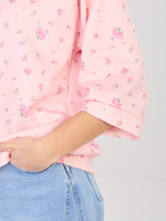 Pastelowa różowa damska bluza oversize z kapturem