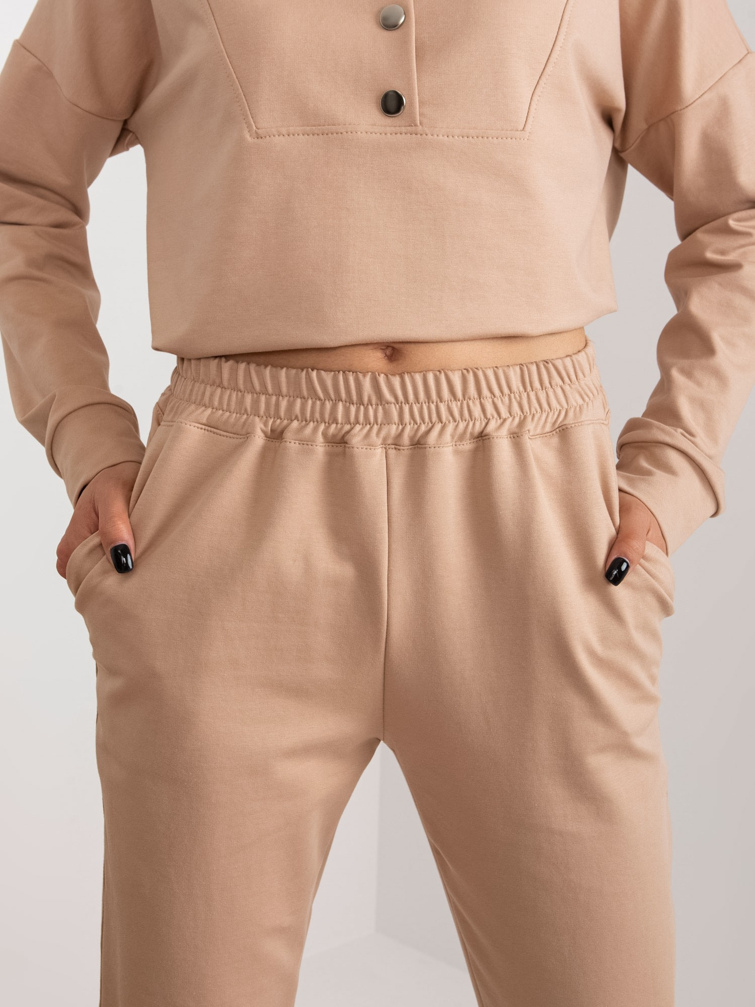 Wholesale Camel casual set with a sweatshirt.
