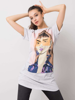 Jasnoszara tunika z nadrukiem Circe SUBLEVEL