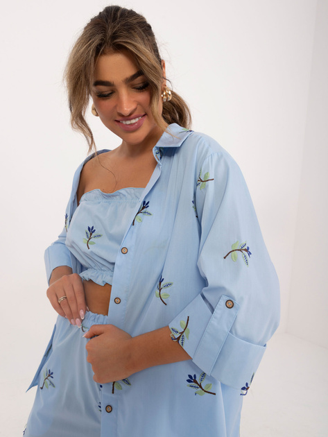 Hurt Jasnoniebieski trzyczęściowy komplet letni z bawełny