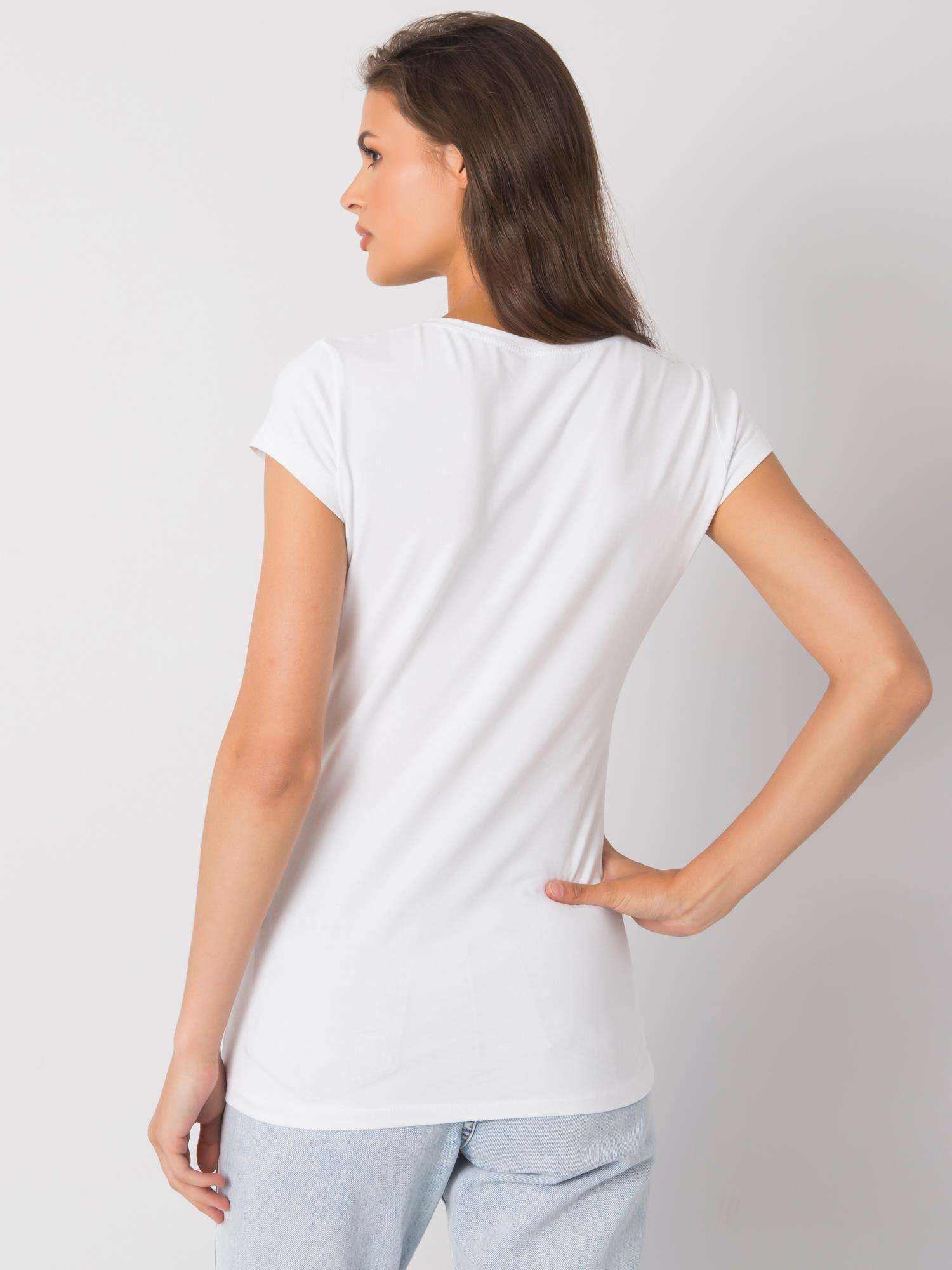 White t-shirt with Skull application.