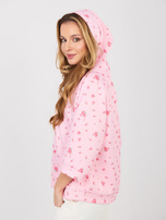 Różowa luźna bluza w róże