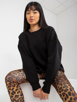 Online wholesale black oversized basic sweatshirt.