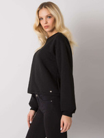 Black quilted sweatshirt without hood Kerstine