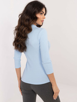 Hurt Light blue striped blouse with a patch.