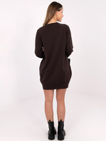 Czekoladowa dresowa sukienka z bawełny BASIC FEEL GOOD