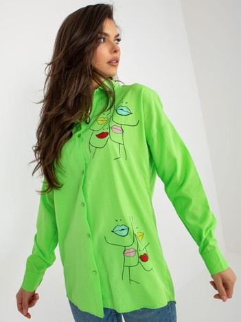 Hurt Light green oversized printed shirt.
