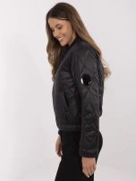 Hurt Czarna pikowana kurtka bomber z kieszeniami