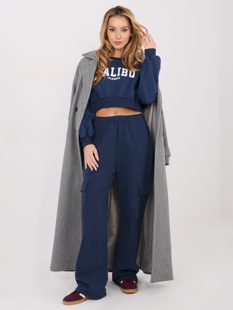 Granatowa krótka bluza bez kaptura