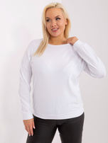 Hurt Biała bluzka plus size z okrągłym dekoltem