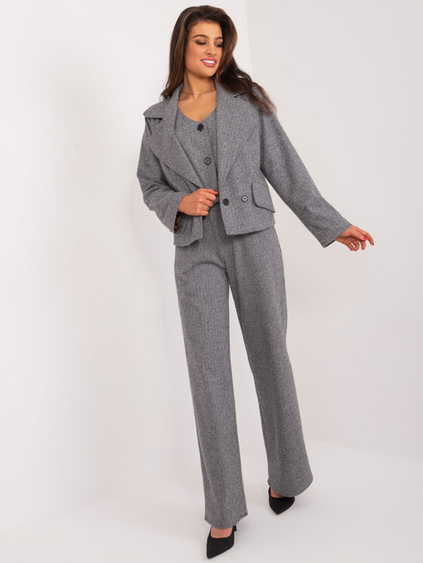 Hurt Czarno-szara damska marynarka w jodełkę